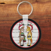 Caroling Horses - 'Mare'y Christmas Schlüsselanhänger (Vorderseite)