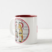 Caroling Horses - 'Mare'y Christmas Zweifarbige Tasse (Vorderseite Links)
