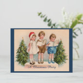 Caroling Kids Christmas Party Einladung (Stehend Vorderseite)