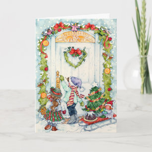 Caroling Kids Feiertagskarte