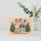 Caroling Kids Postcard Feiertagspostkarte (Stehend Vorderseite)