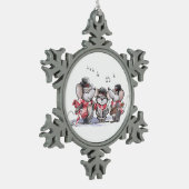 Caroling Mic, Mac & Moe Pewter Snowflake Ornament (Links)
