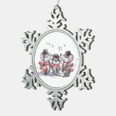 Caroling Mic, Mac & Moe Pewter Snowflake Ornament (Rechts)