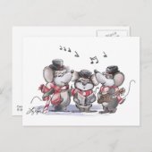 Caroling Mic, Mac & Moe Postcard Postkarte (Vorne/Hinten)