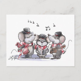 Caroling Mic, Mac & Moe Postcard Postkarte