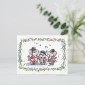 Caroling mit Mic, Mac & Moe Postcard Postkarte (Stehend Vorderseite)