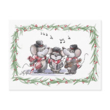 Caroling mit Mic, Mac & Moe Postcard