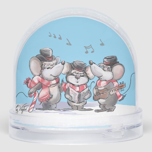 Caroling mit Mic, Mac und Moe Snow Globe Schneekugeln (Rückseite)