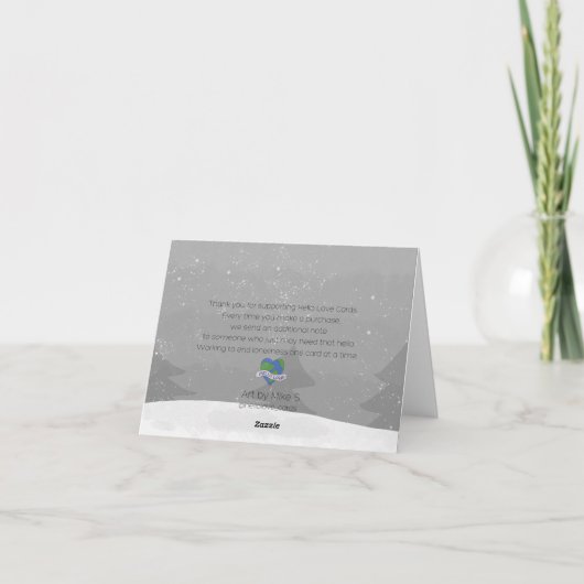 Caroling Owls Karte (Rückseite)