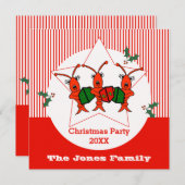 Caroling Panzerkrebse/Hummer-WeihnachtsParty Einladung (Vorne/Hinten)