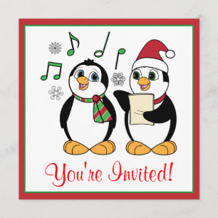 Caroling Penguins Weihnachts-Party Einladung