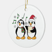 Caroling Pinguine im Schnee Keramik Ornament (Links)