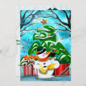 Caroling Snowman CUSTOM PARTY Einladung (Vorne/Hinten)