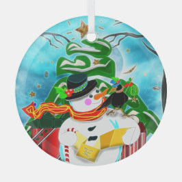 Caroling Snowman Ornament Aus Glas