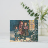 Caroling von niedlichen Kindern Postkarte (Stehend Vorderseite)