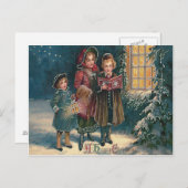 Caroling von niedlichen Kindern Postkarte (Vorne/Hinten)