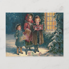 Caroling von niedlichen Kindern Postkarte