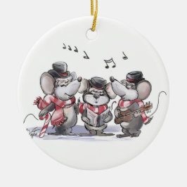 Caroling with Mic Keramik Ornament