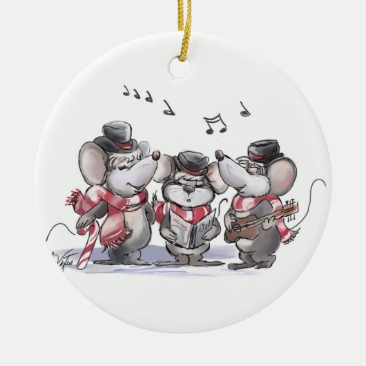 Caroling with Mic Keramik Ornament (Vorne)