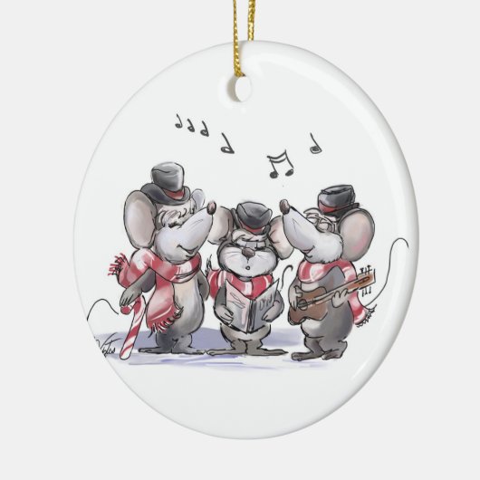 Caroling with Mic Keramik Ornament (Links)