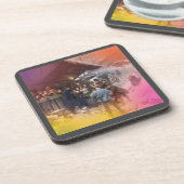 Carolsänger in Viktorianischen Zeiten Winterszene. Getränkeuntersetzer (Linke Seite)