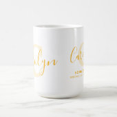 Carolyn-Name bedeutet monogramm-C-gelber Text Kaffeetasse (Mittel)