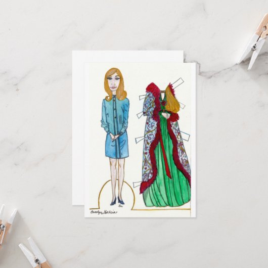 Carolyn Paper Doll Karte (Vorderseite/Rückseite Beispiel)