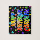 "CAROLYN" Vorname, Spaß "GLÜCKLICHER GEBURTSTAG" Puzzle (Vertikal)