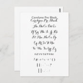 Carolyna Pro Black - Zazzle-Schriftart-Musterblatt Postkarte (Vorne/Hinten)