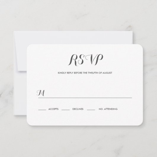 Carolyna Wedding RSVP Karte (Vorderseite)
