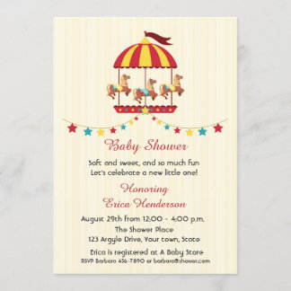 Carousel Baby Dusche Einladung