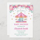 Carousel Baby Dusche Einladung Merry Go Round (Vorne/Hinten)