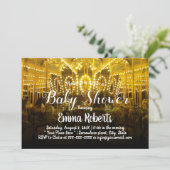 Carousel Baby Dusche Mergo Round Einladung (Stehend Vorderseite)