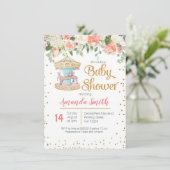 Carousel Baby Shower Einladung Girl (Stehend Vorderseite)