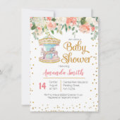 Carousel Baby Shower Einladung Girl (Vorderseite)