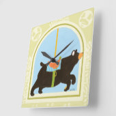Carousel Bear von June Erica Vess Quadratische Wanduhr (Winkel)