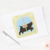 Carousel Bear von June Erica Vess Quadratischer Aufkleber (Umschlag)