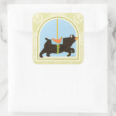 Carousel Bear von June Erica Vess Quadratischer Aufkleber (Tasche)