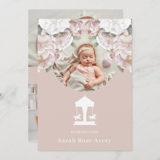 Carousel Birth Ankündigung (Vorne/Hinten)