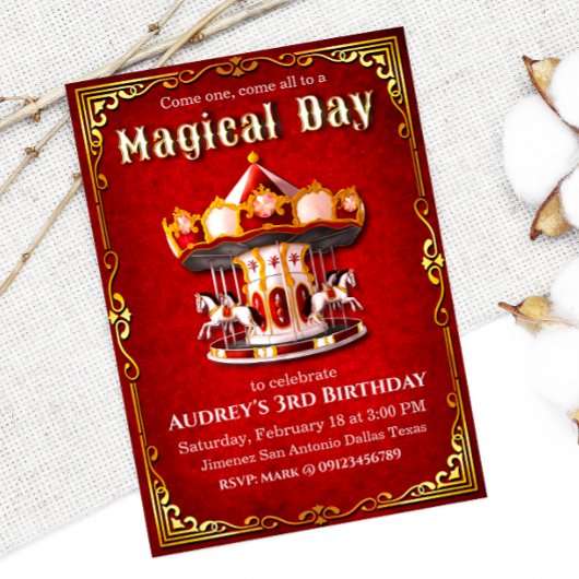 Carousel Birthday Einladung