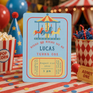 Carousel Birthday Ingnition Einladung