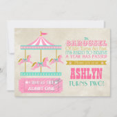Carousel Birthday Party Einladung (Vorderseite)