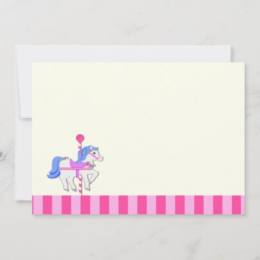 Carousel Birthday Pink Einladung (Rückseite)