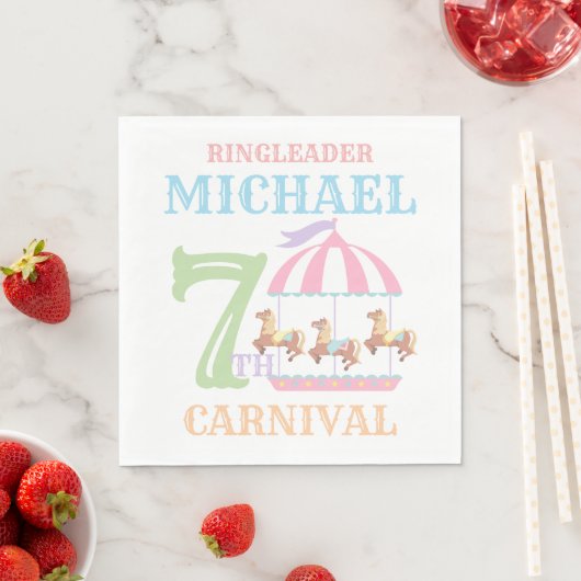 Carousel Circus Karneval Geburtstagsparty Napkins Serviette (Beispiel)