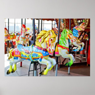 Carousel - Coney Island, NYC Postkarte Poster
