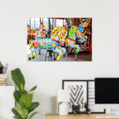 Carousel - Coney Island, NYC Postkarte Poster (Heimbüro)