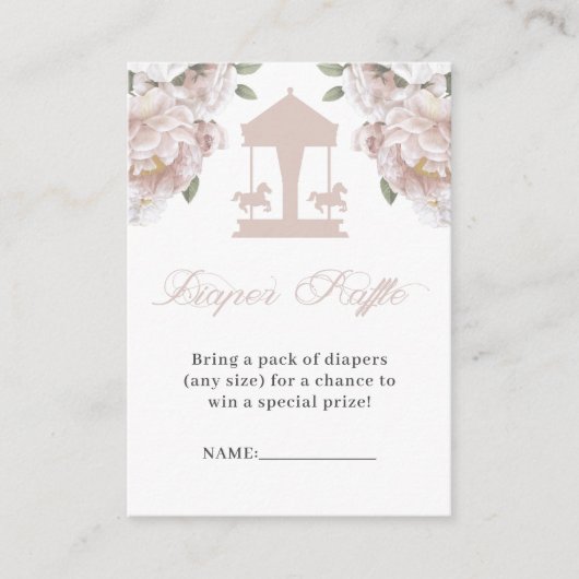 Carousel Diaper Raffles Tickets Begleitkarte (Vorderseite)