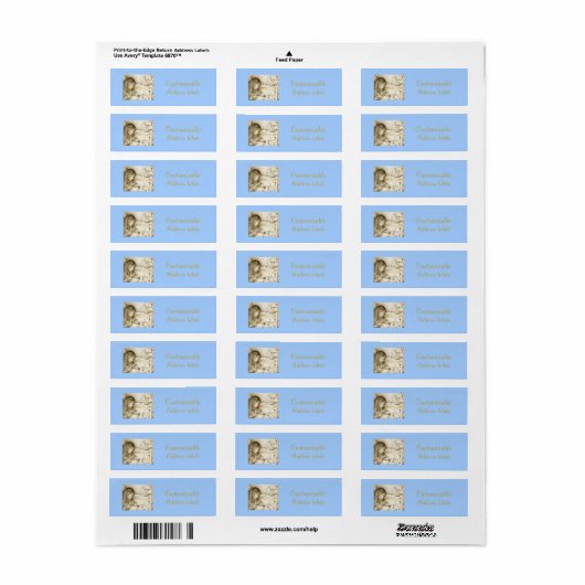 Carousel Dreams Blue Customizable Address Labels (Vorne)