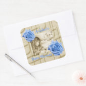 Carousel Dreams Blue Rose Music Square Sticker (Umschlag)