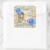 Carousel Dreams Blue Rose & Music Square Stickers (Tasche)